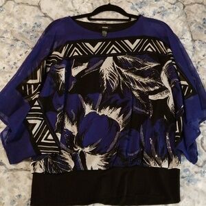 SALE 😍 4/$15 EUC Alfani Lined Sheer Dolman Sz M